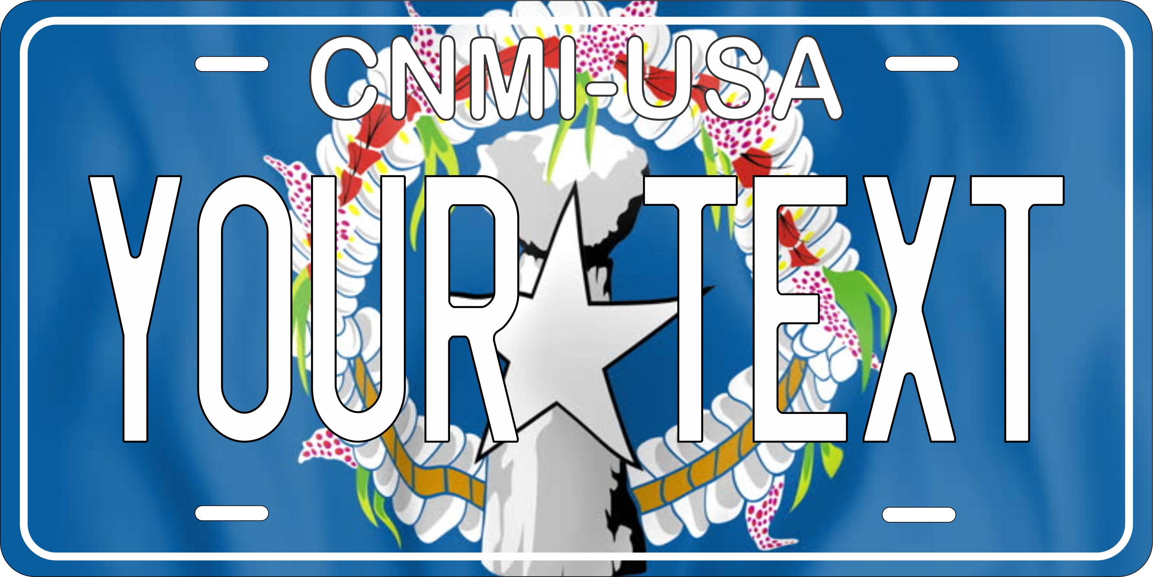 CNMI Flag Waving US Territory License Plate Personalized Novelty Fun Car Bike Motorcycle