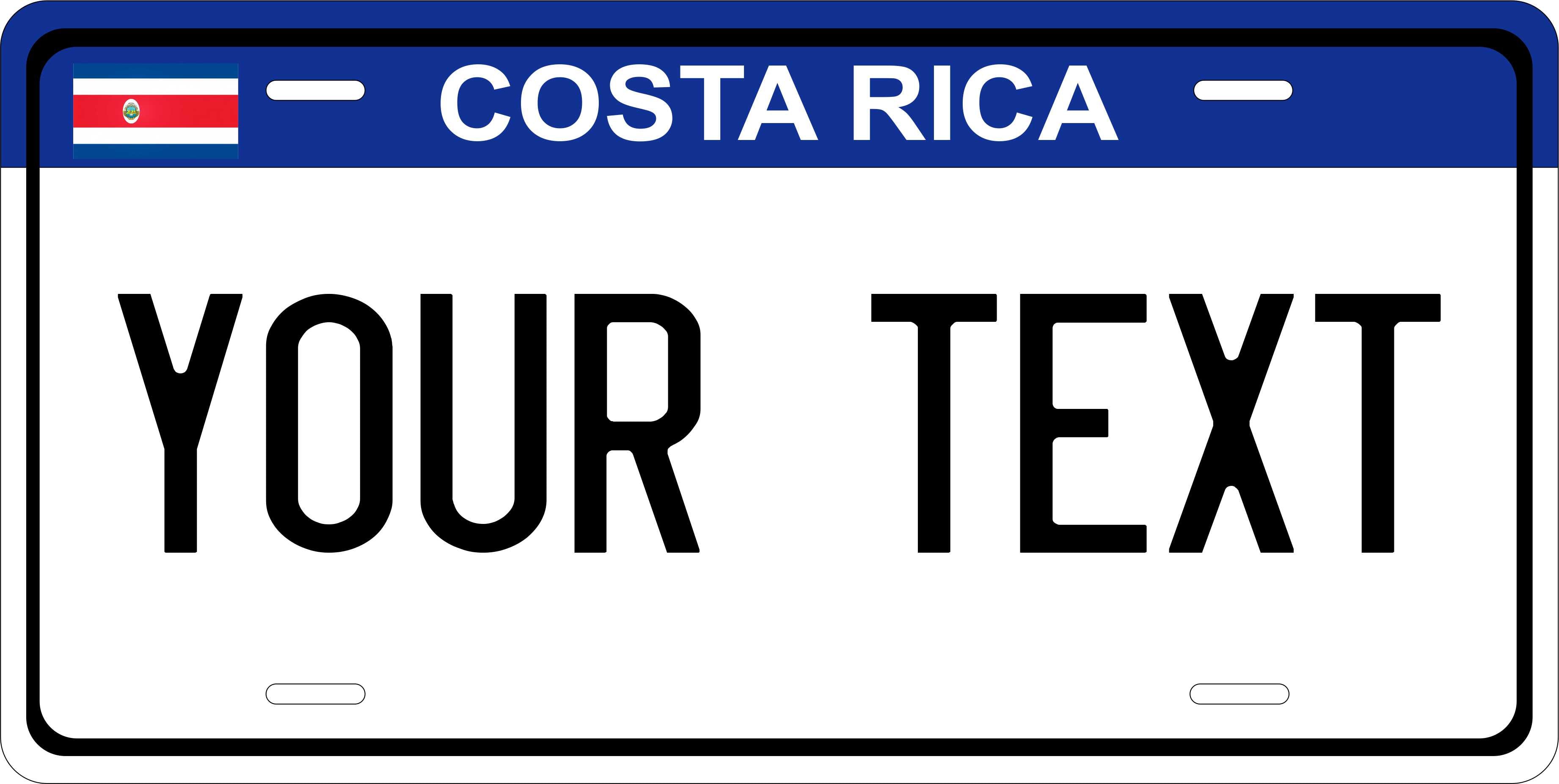 Costa Rica Blue CSA License Plate Custom Novelty Car Bike Motorcycle