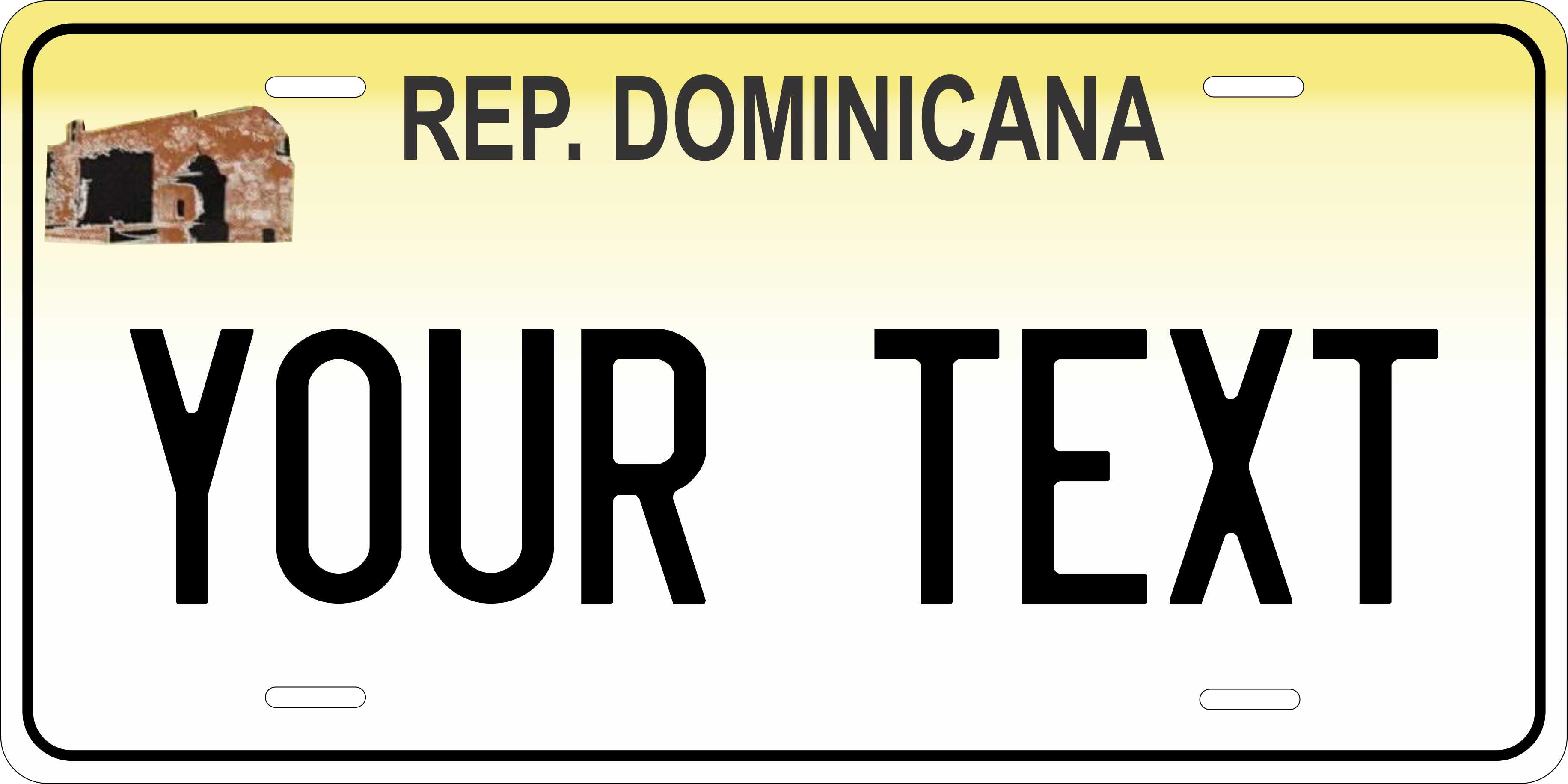 Dominican 2003 Yellow CARI License Plate Custom Novelty Car Bike Motorcycle