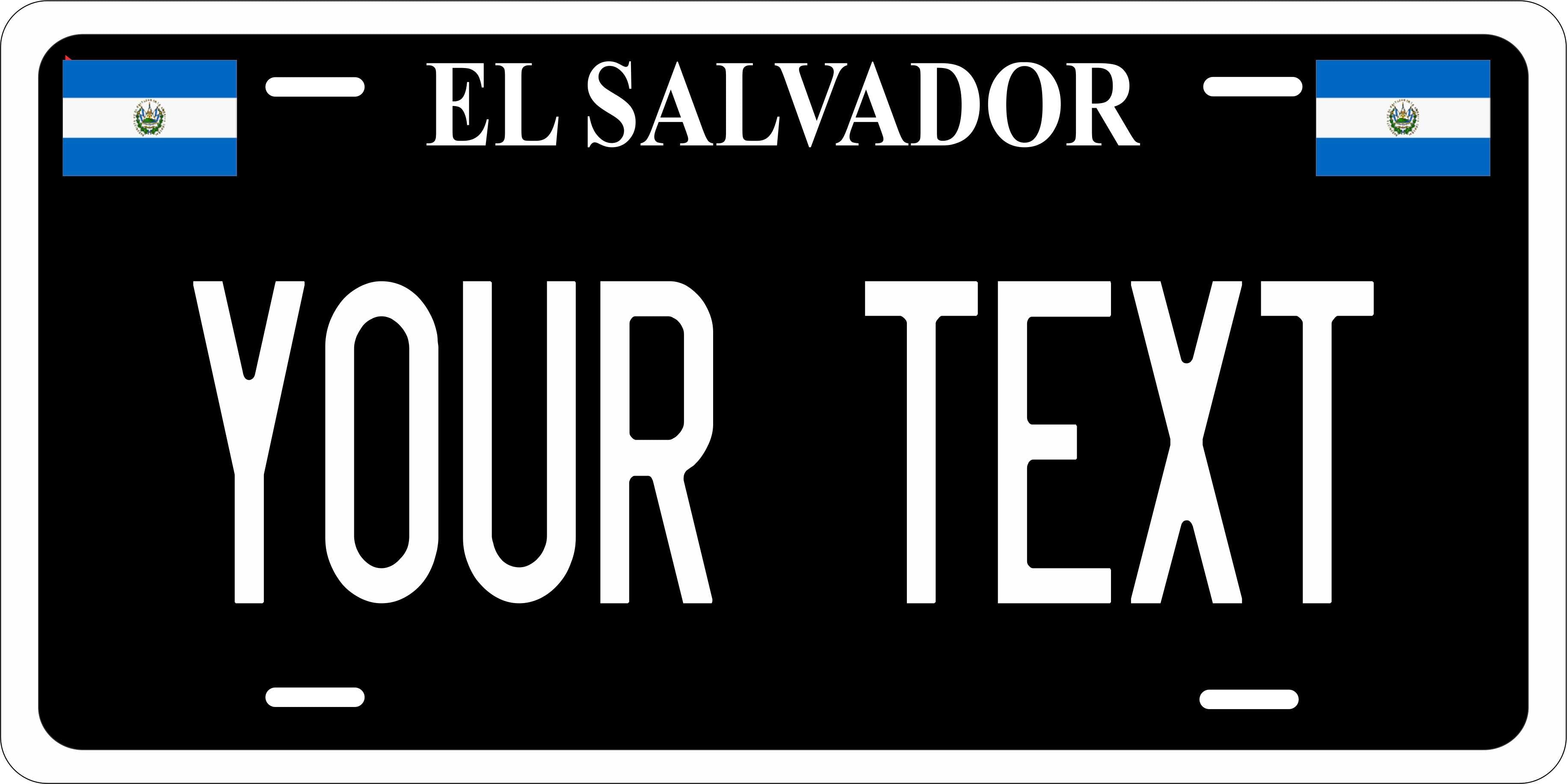 El Salvador 2000 Black CSA License Plate Custom Novelty Car Bike Motorcycle