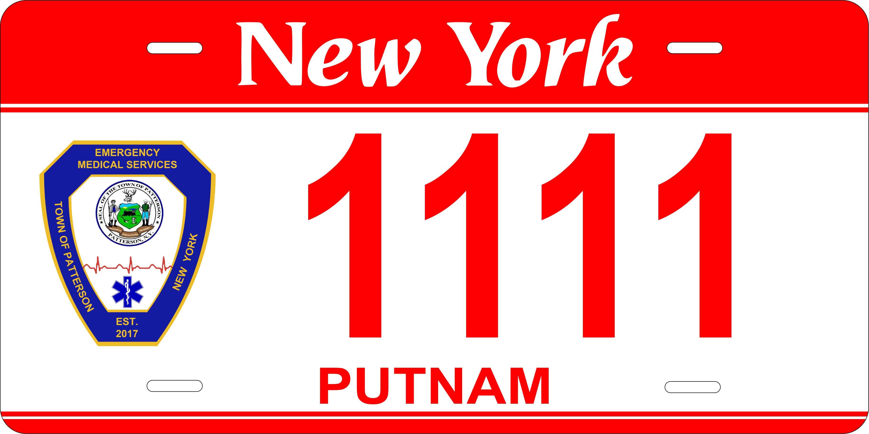 New York Putnam EMT License Plate personalized Novelty Fun Car Bike Motorcycle