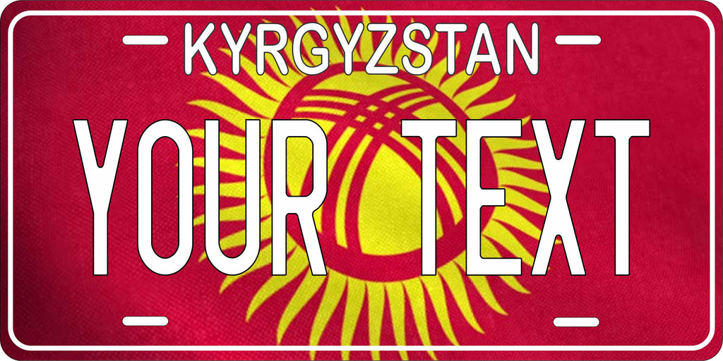 Kyrgyzstan Asia Flag Wave License Plate personalized Novelty Fun Car Bike Motorcycle
