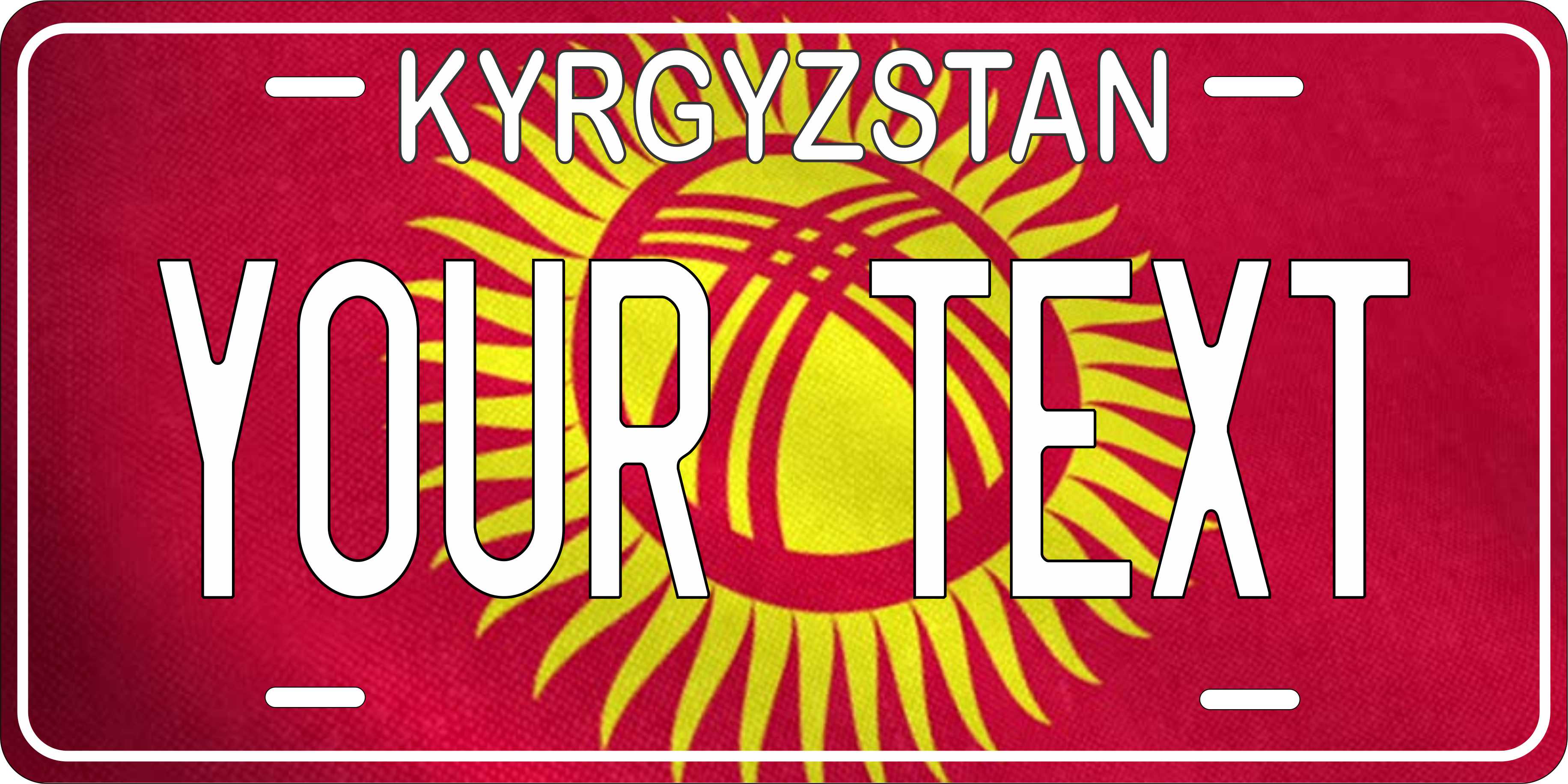 Kyrgyzstan Asia Flag Wave License Plate personalized Novelty Fun Car Bike Motorcycle