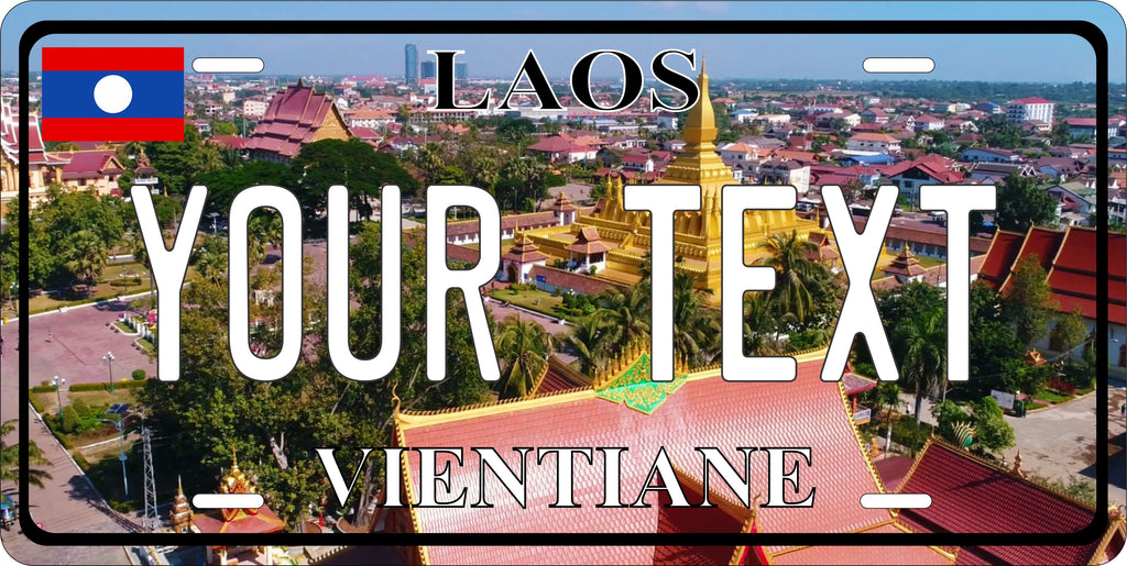 Vientiane Laos City Asia License Plate personalized Novelty Fun Car Bike Motorcycle