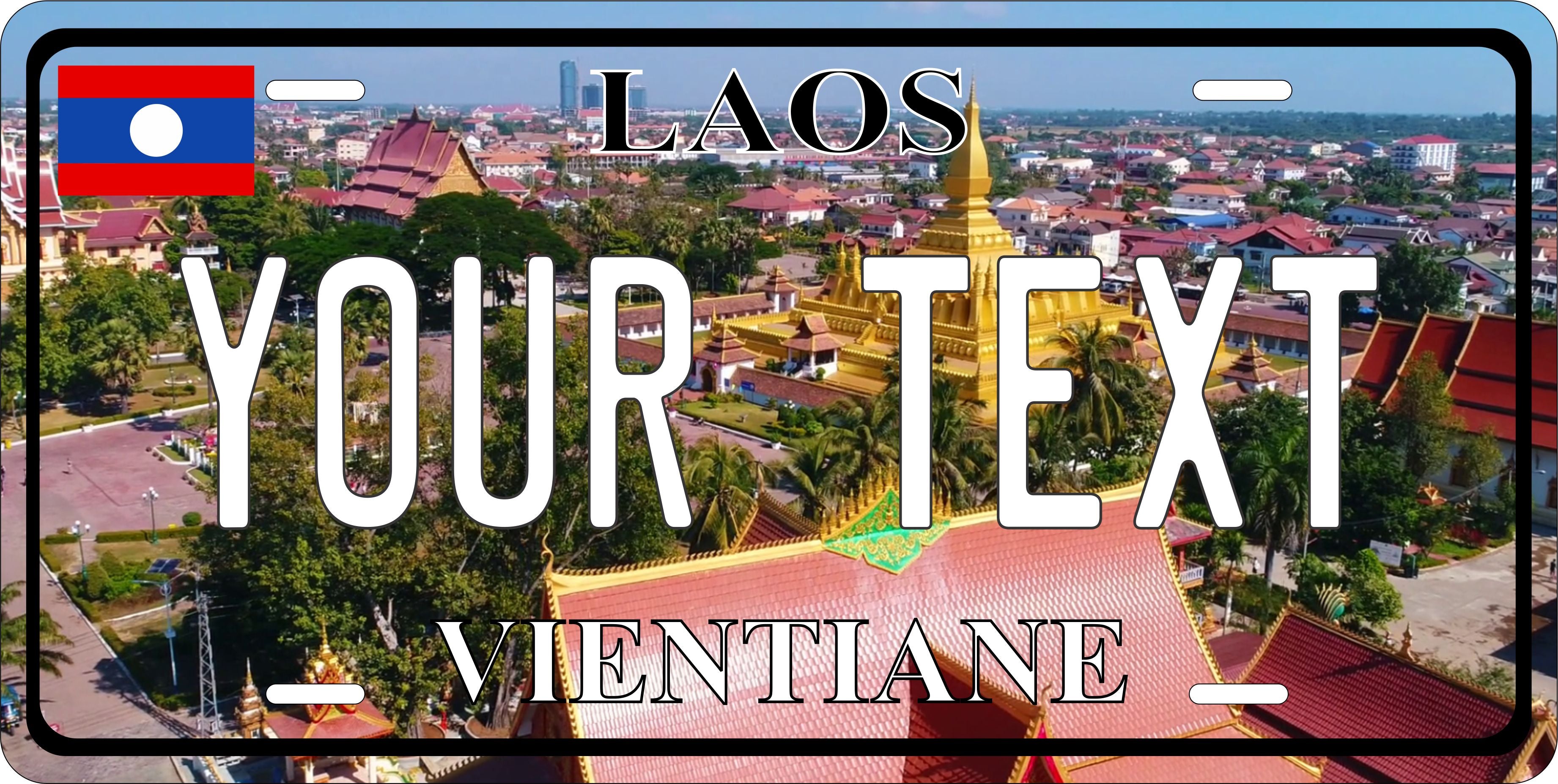 Vientiane Laos City Asia License Plate personalized Novelty Fun Car Bike Motorcycle