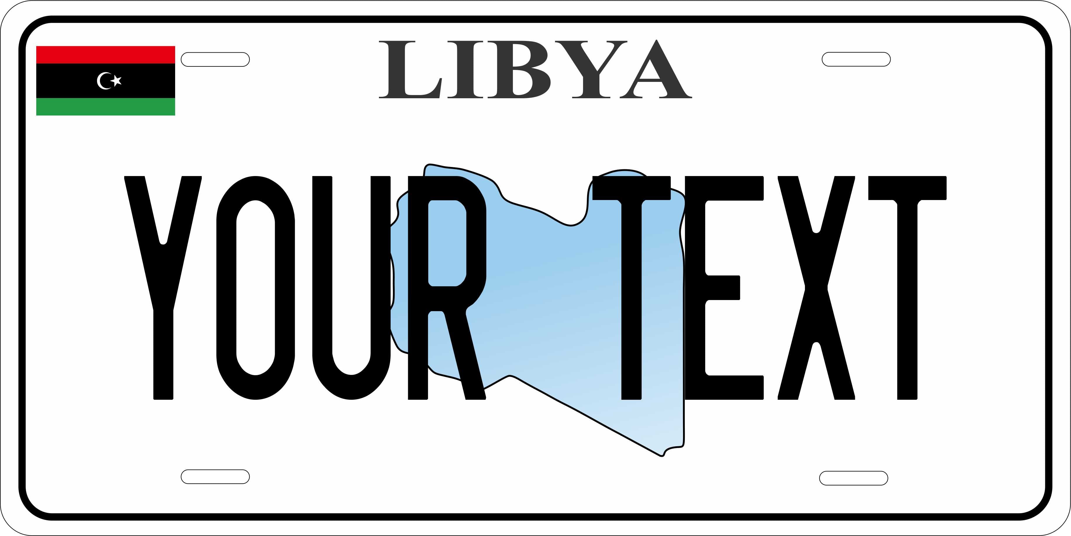 Libya Africa Flag Outline License Plate personalized Novelty Fun Car Bike Motorcycle