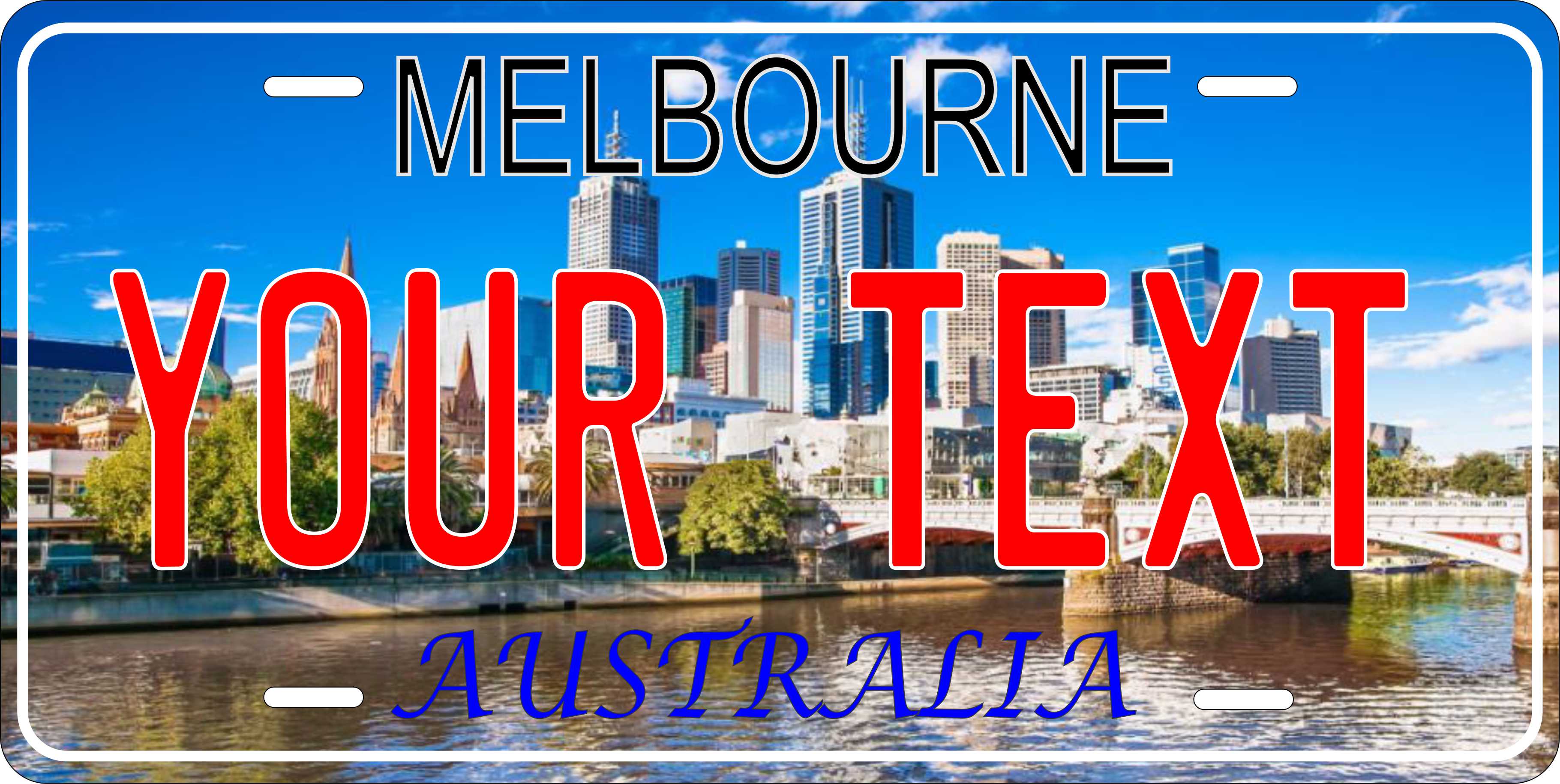 Melbourne Australia Oceanic City License Plate personalized Novelty Fun Car Bike Motorcycle
