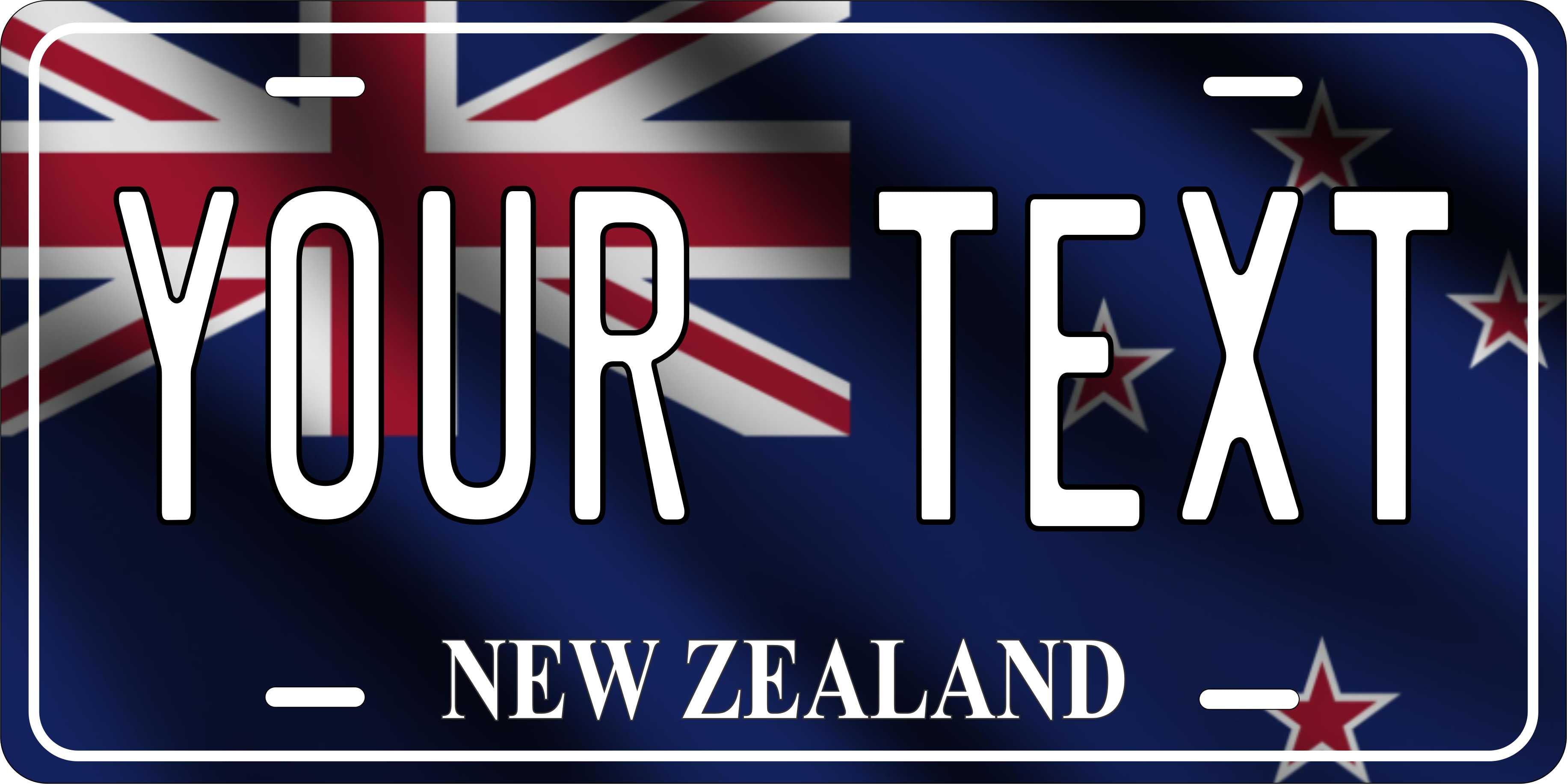 New Zealand Oceanic Flag Wave License Plate personalized Novelty Fun Car Bike Motorcycle
