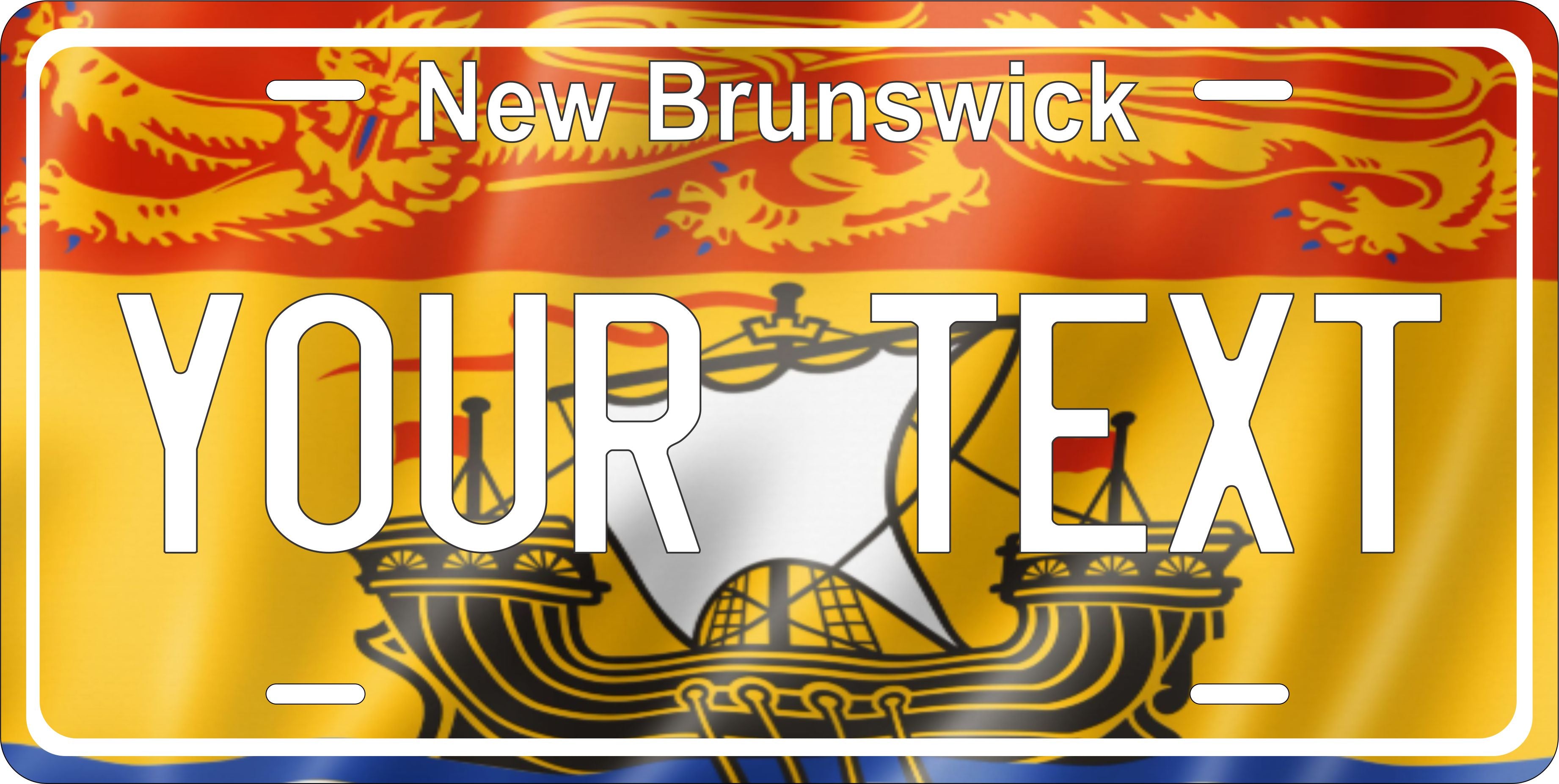 New Brunswick Flag Wave Canada License Plate Personalized Novelty Fun Car Bike Motorcycle