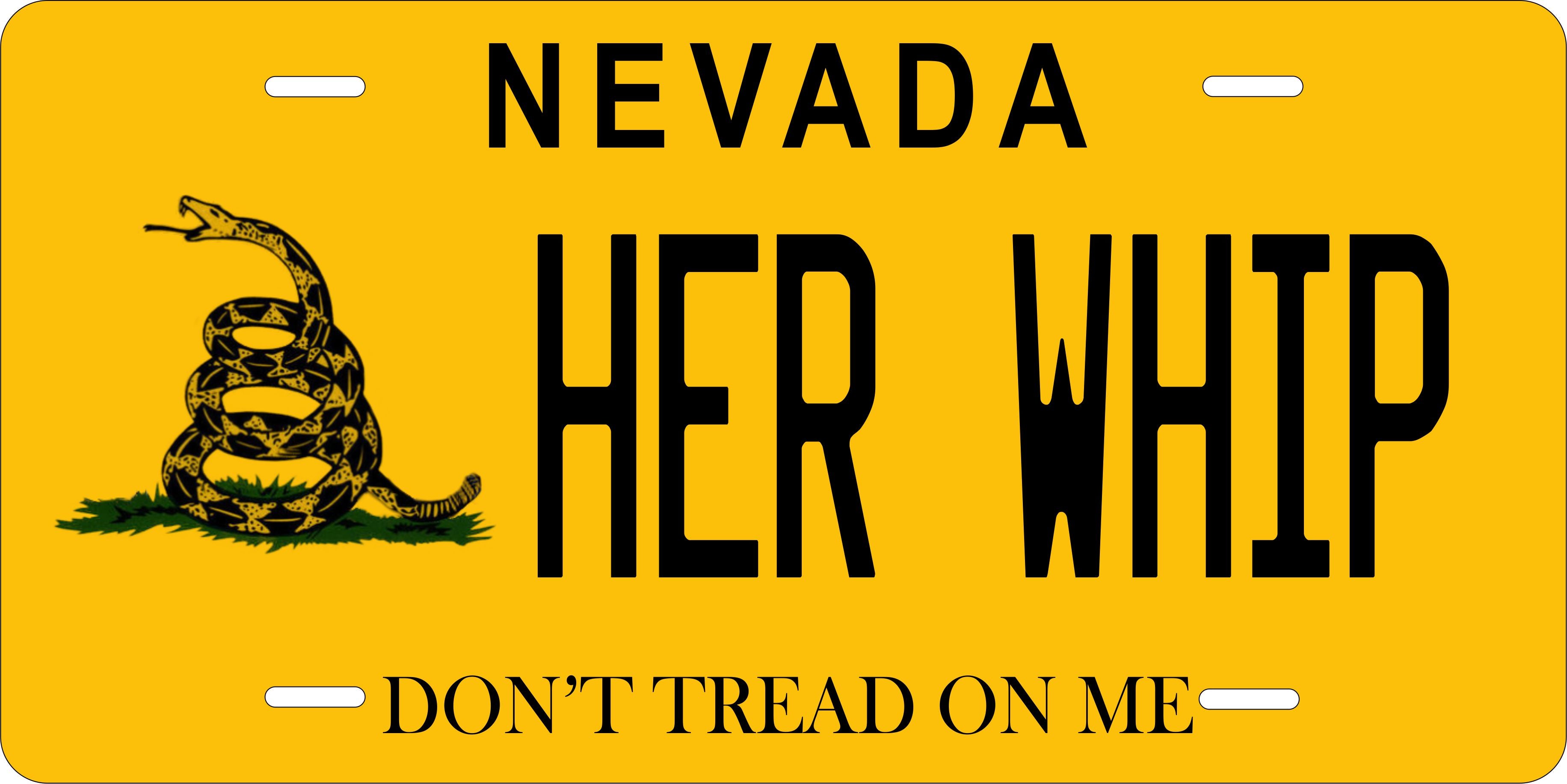 Nevada Don't Tread on Me Yellow License Plate Yellow personalized Novelty Fun Car Bike Motorcycle