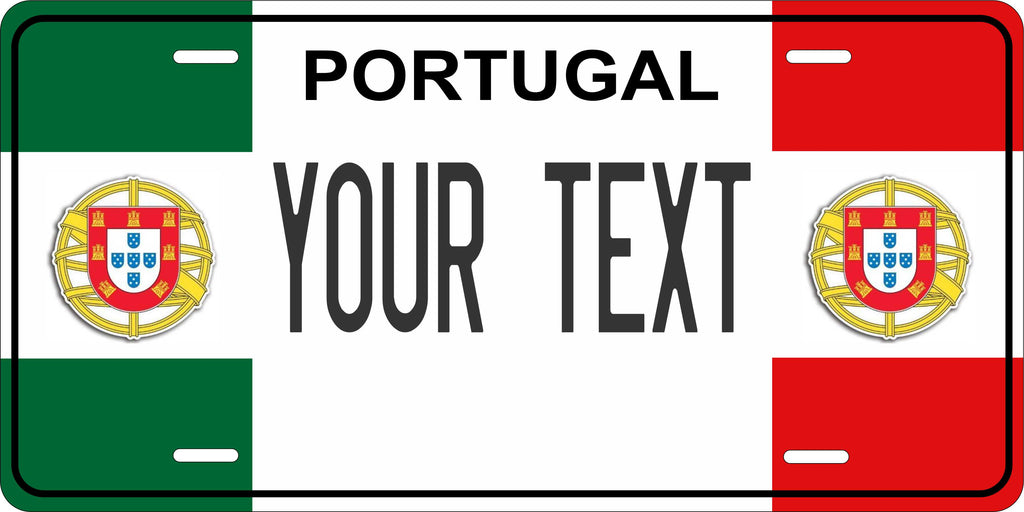 Portugal Europe Flag  License Plate personalized Novelty Fun Car Bike Motorcycle