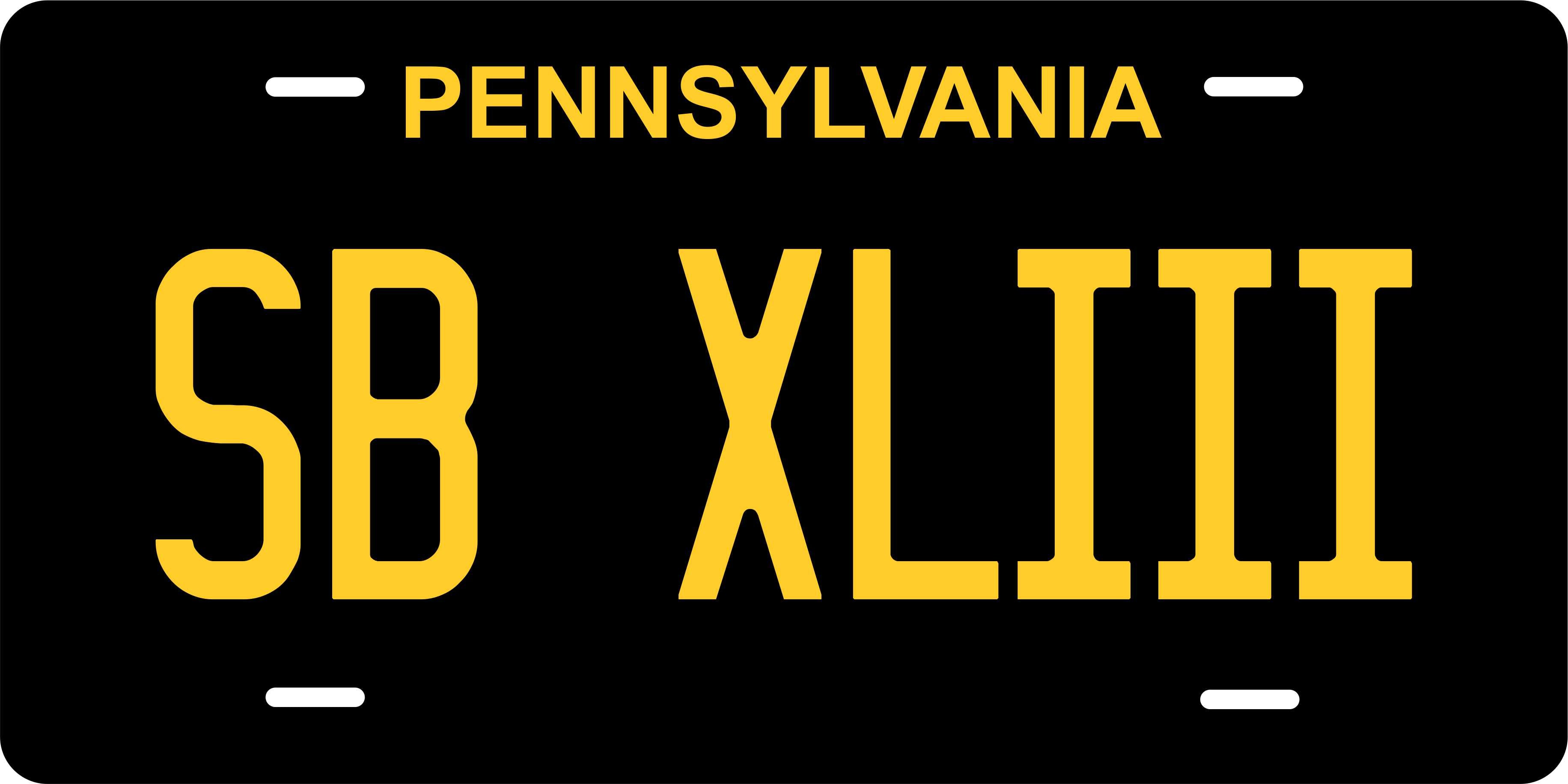 Pennsylvania Black Yellow License Plate Personalized Novelty Fun Car Bike Motorcycle