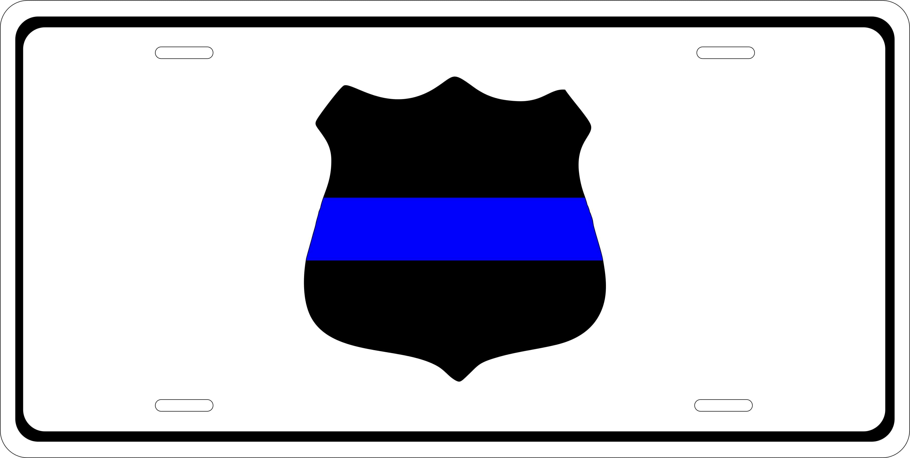 Police Blue Outline Military License Plate personalized Novelty Fun Car Bike Motorcycle