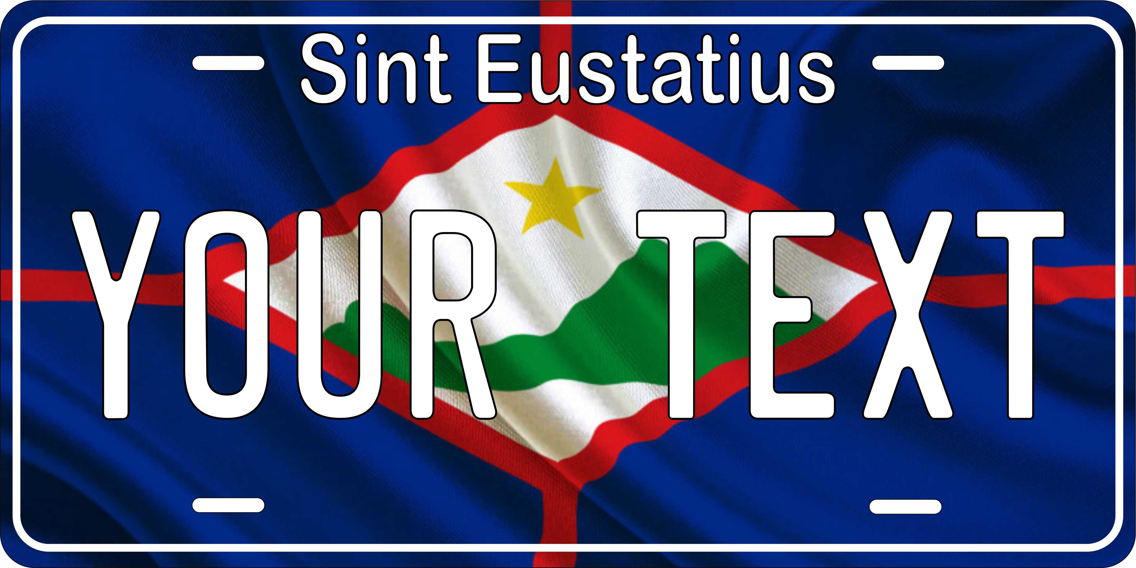 Sint Eustatius Flag Wave CARI License Plate Custom Novelty Car Bike Motorcycle