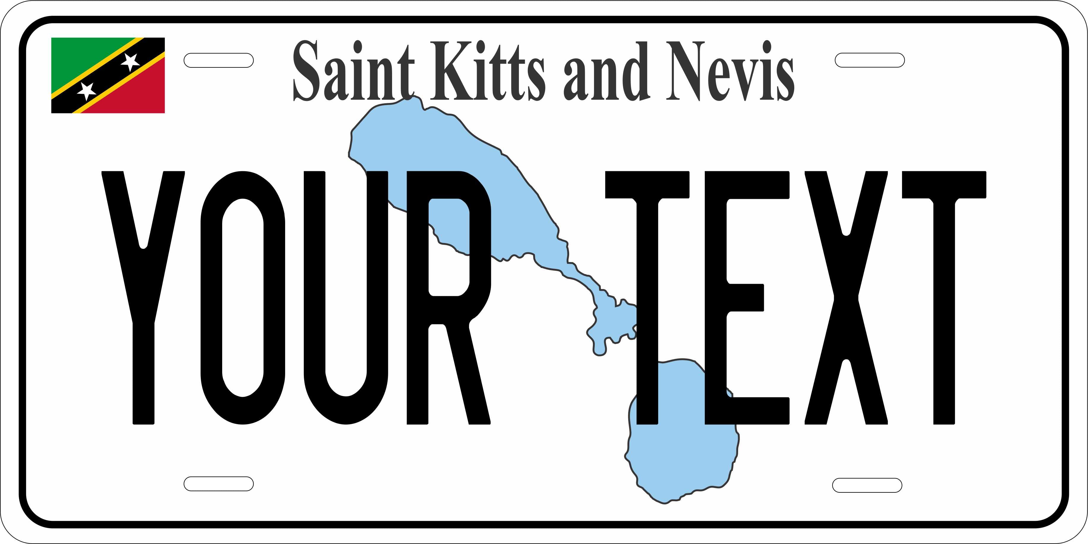 St Kitts Nevis Map CARI License Plate Custom Novelty Car Bike Motorcycle
