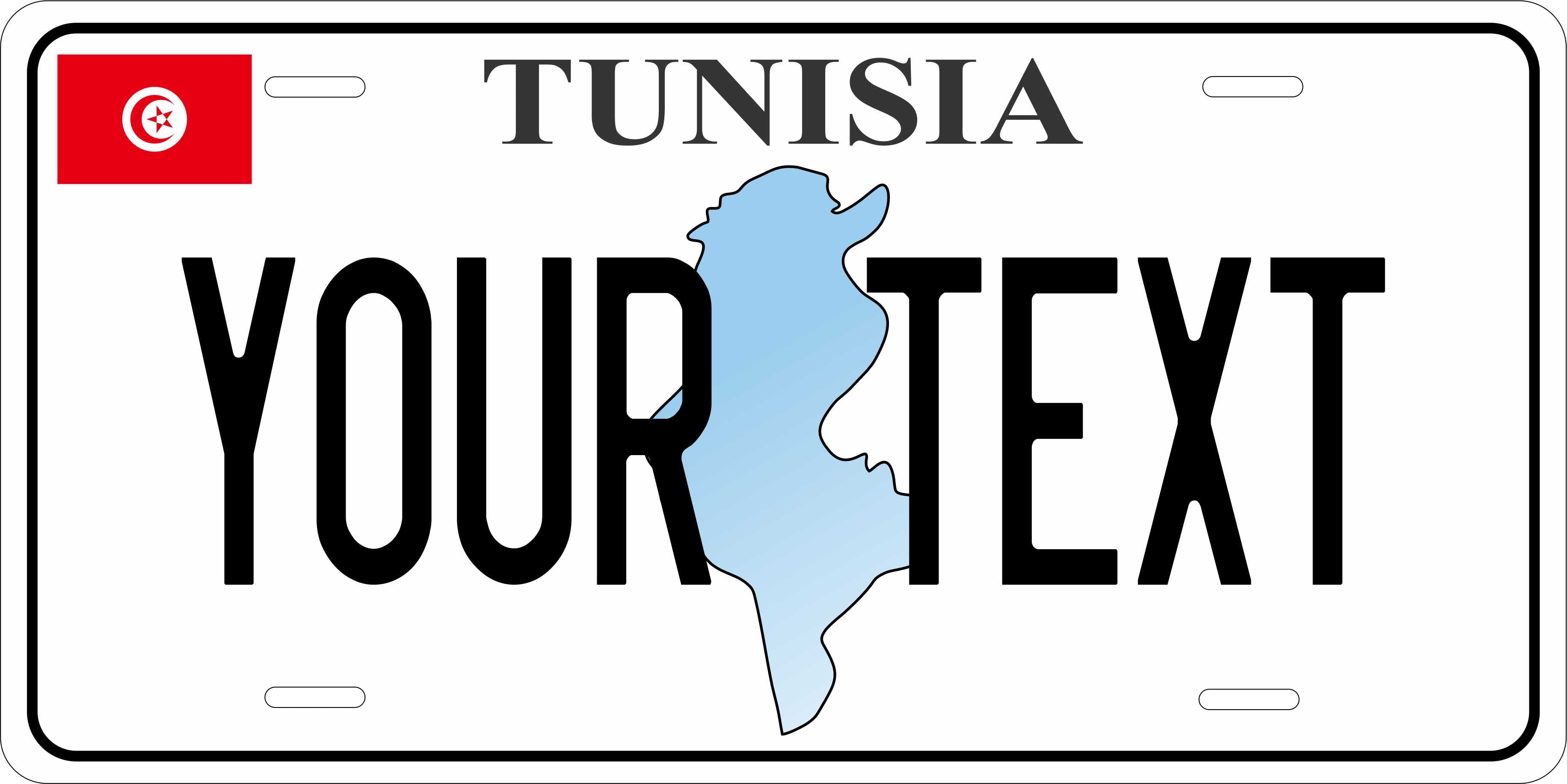 Tunisia Africa Flag Outline License Plate personalized Novelty Fun Car Bike Motorcycle