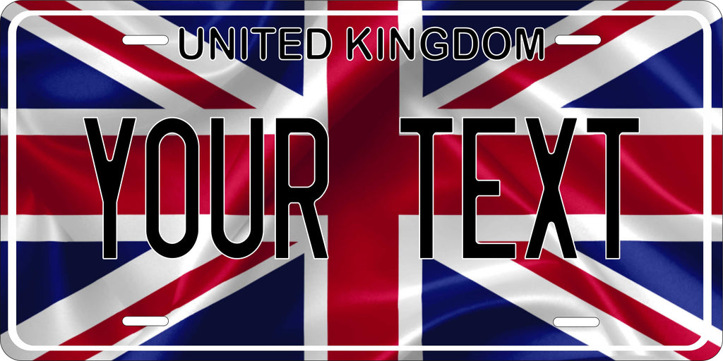 UK Europe Flag Wave License Plate personalized Novelty Fun Car Bike Motorcycle