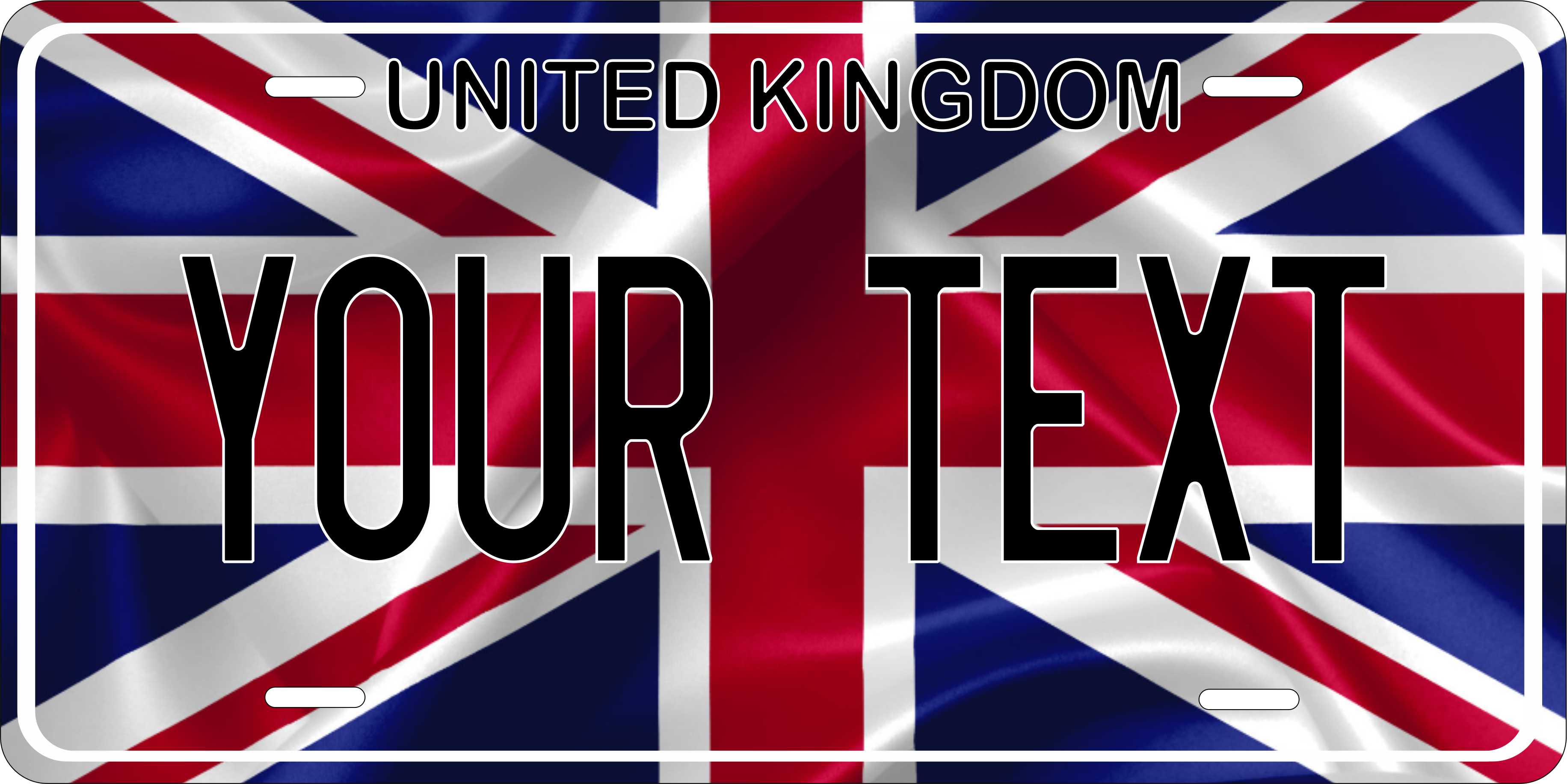 UK Europe Flag Wave License Plate personalized Novelty Fun Car Bike Motorcycle