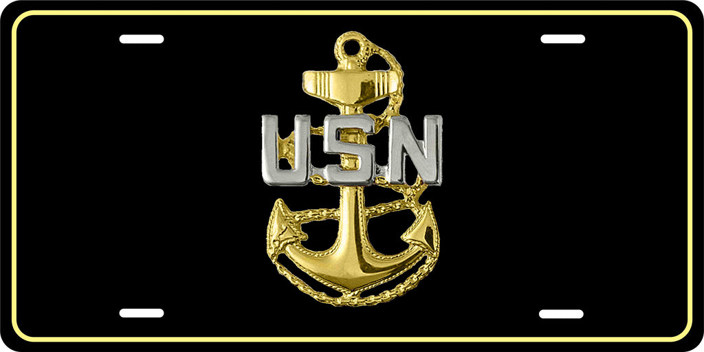 US Navy E7 Chief Military License Plate Yellow personalized Novelty Fun Car Bike Motorcycle
