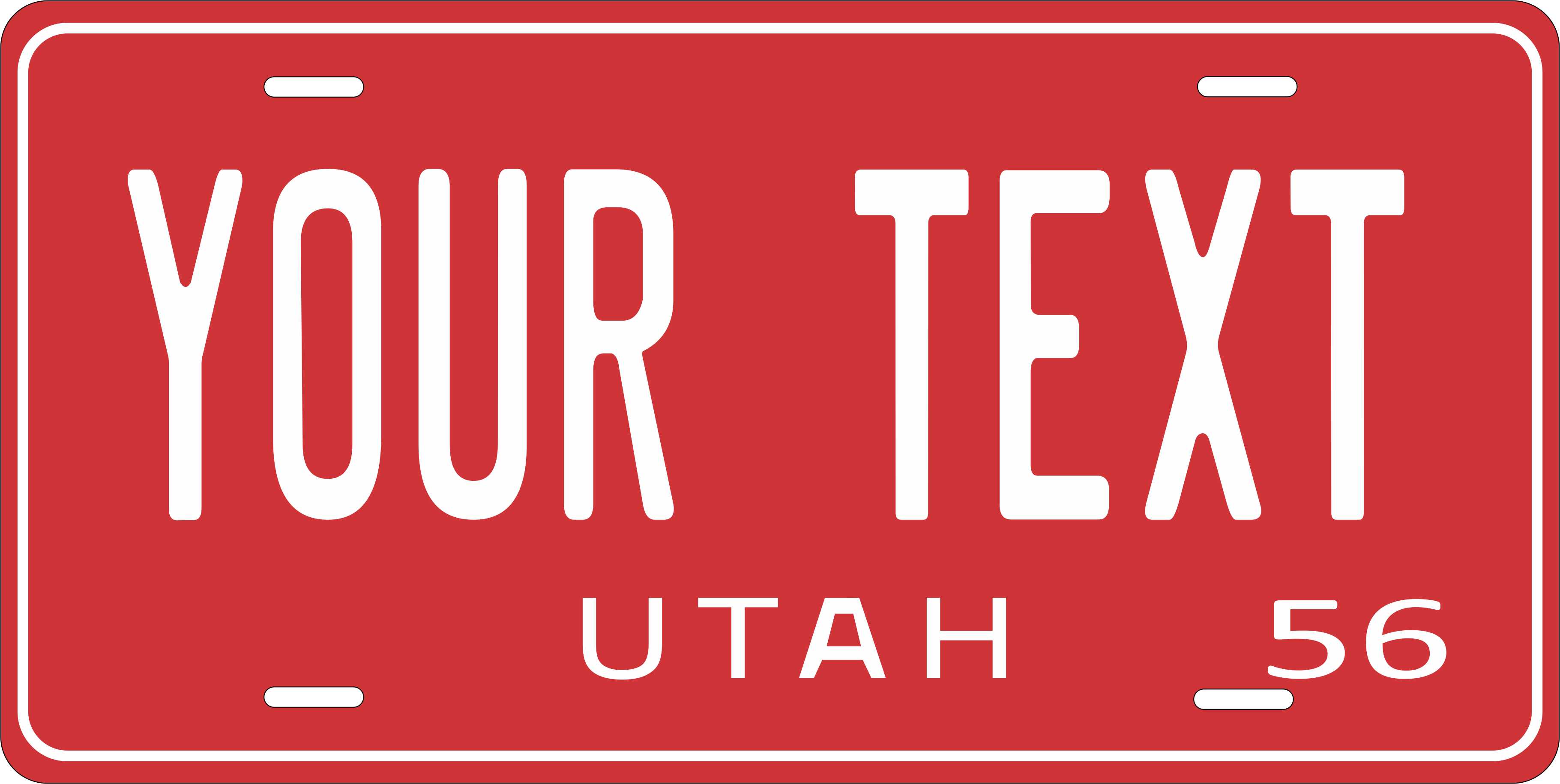 Utah 1956 License Plate Personalized